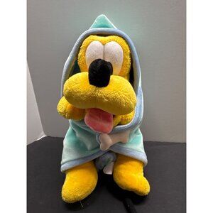 Disney Babies Pluto Plush Toy With Blanket & Bone Stuffed Animal 11" Vintage Col